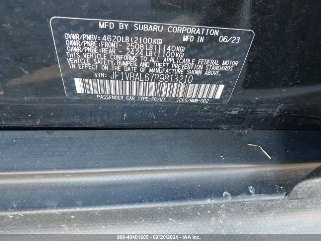 JF1VBAL67P9813210 Subaru Wrx Limited