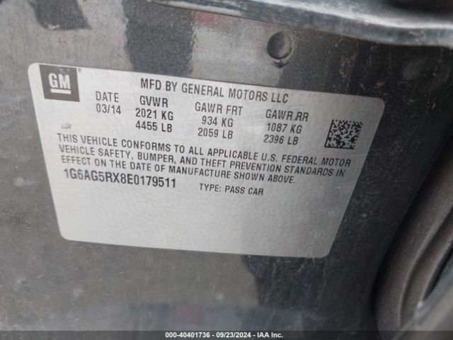 1G6AG5RX8E0179511 Cadillac Ats Standard