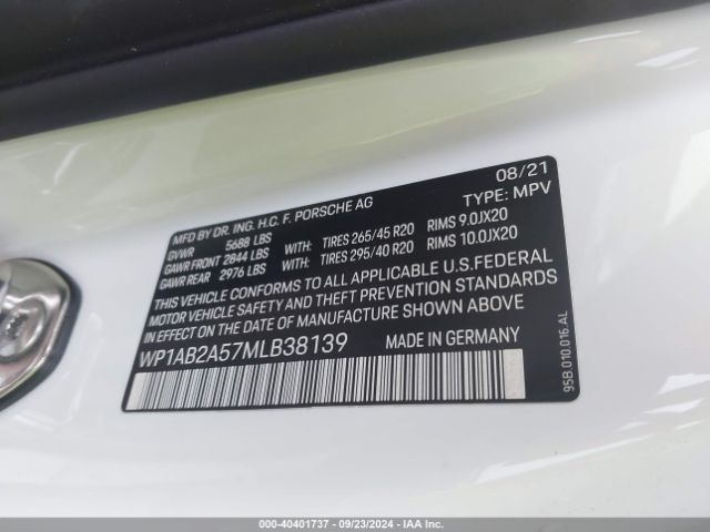 WP1AB2A57MLB38139 Porsche MACAN S