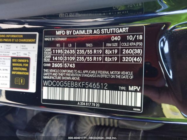 WDC0G5EB8KF546512 Mercedes-Benz Glc 350e 4matic