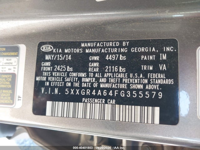 5XXGR4A64FG355579 KIA Optima