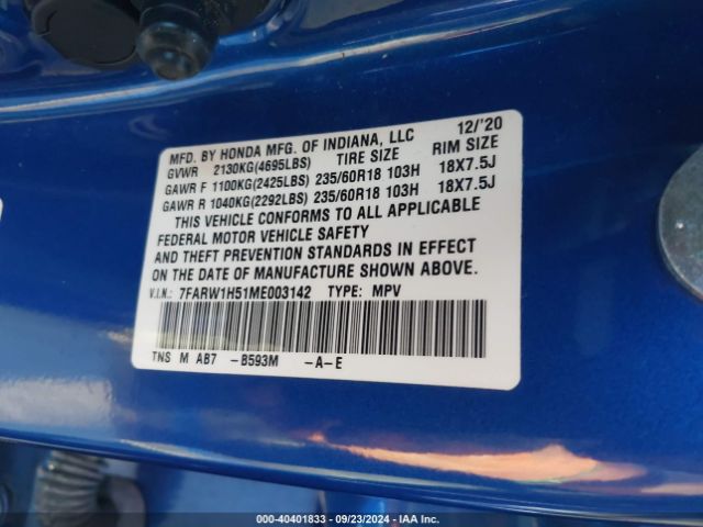 7FARW1H51ME003142 Honda Cr-v 2wd Ex