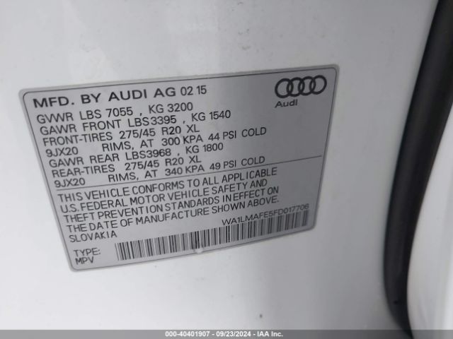 WA1LMAFE5FD017706 Audi Q7 3.0 Tdi Premium