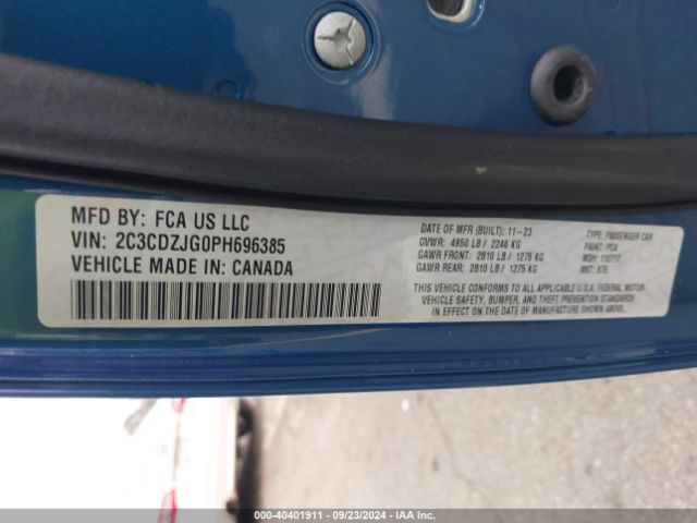 2C3CDZJG0PH696385 Dodge Challenger Gt