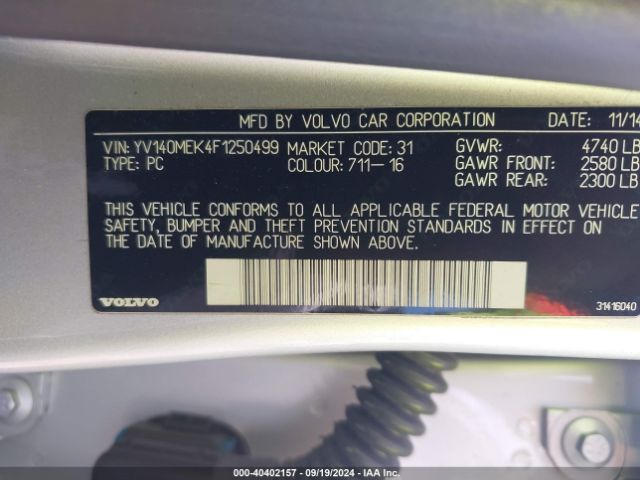 YV140MEK4F1250499 Volvo V60 T5 Premier