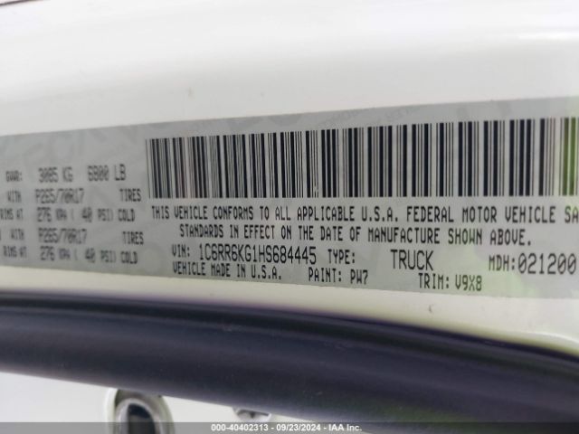 1C6RR6KG1HS684445 RAM 1500 Express  4x2 5'7 Box