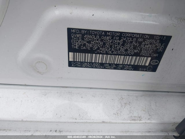 Lexus GS 350 2014 JTHCE1BL6E5020709 Image 9