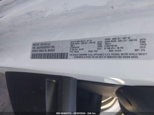 3C6LRVDG5PE511753 RAM Promaster 2500 High Roof 159 Wb