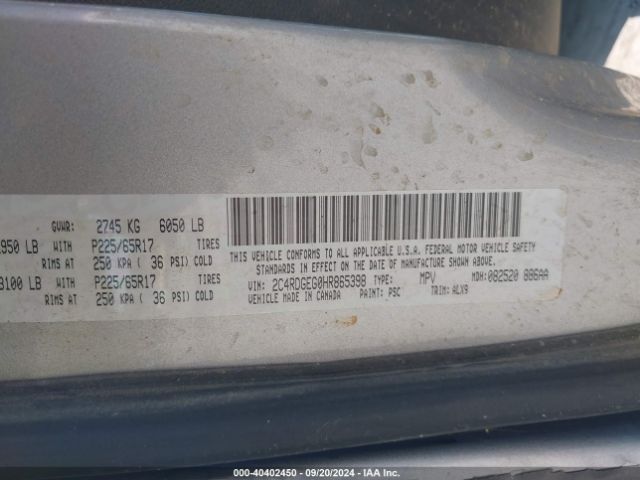 2C4RDGEG0HR865398 Dodge Grand Caravan Gt