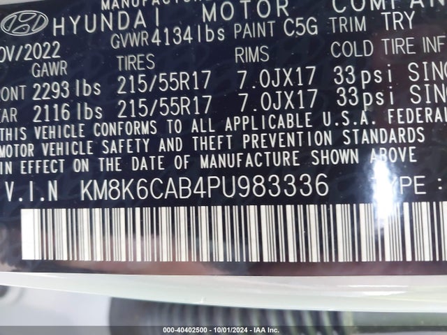 Hyundai Kona Sel 2023 KM8K6CAB4PU983336 Image 9