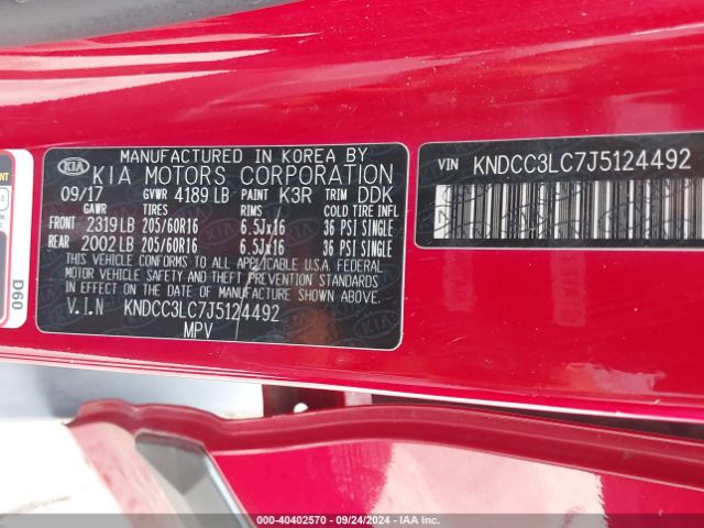 KNDCC3LC7J5124492 KIA NIRO EX