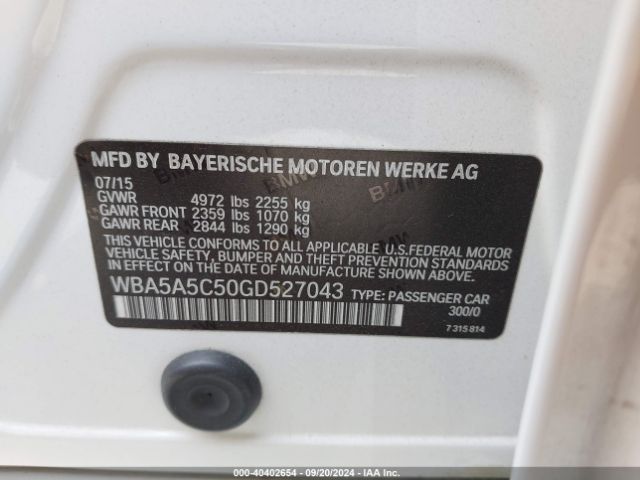 WBA5A5C50GD527043 BMW 528I