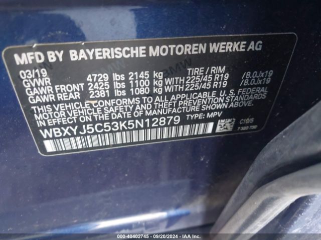 WBXYJ5C53K5N12879 BMW X2 Xdrive28i