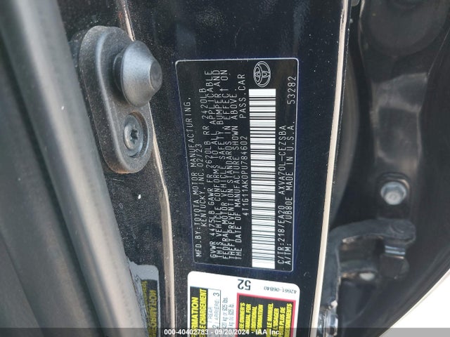 Toyota CAMRY SE 2023 4T1G11AK0PU784602 Image 9