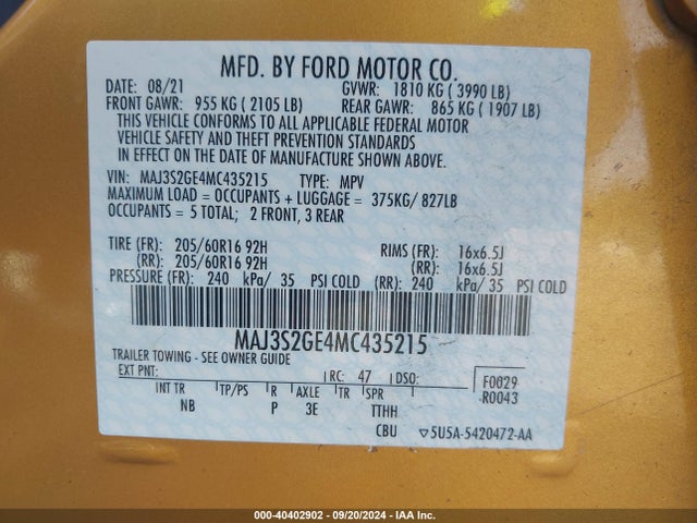 Ford Ecosport Se 2021 MAJ3S2GE4MC435215 Image 9