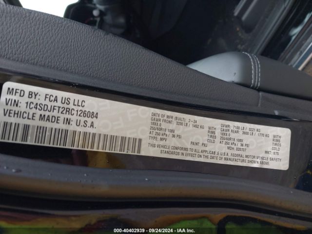 1C4SDJFT2RC126084 Dodge Durango Pursuit Awd