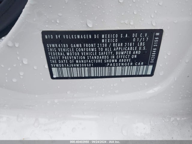 3VWDB7AJ6HM308601 Volkswagen Jetta 1.4t Se