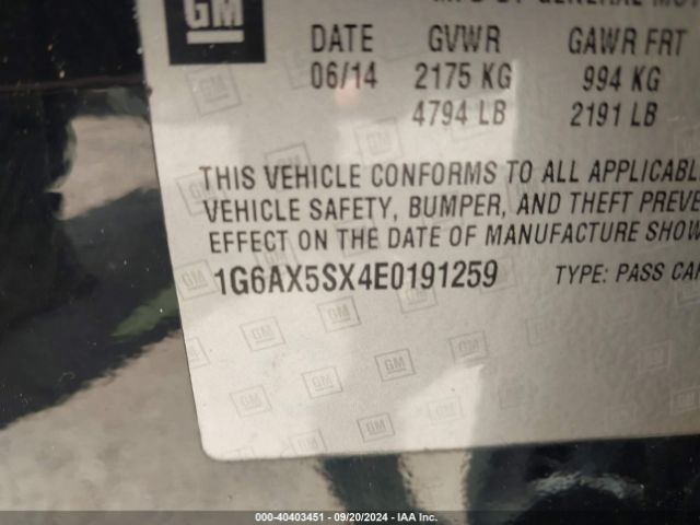 1G6AX5SX4E0191259 Cadillac CTS LUXURY