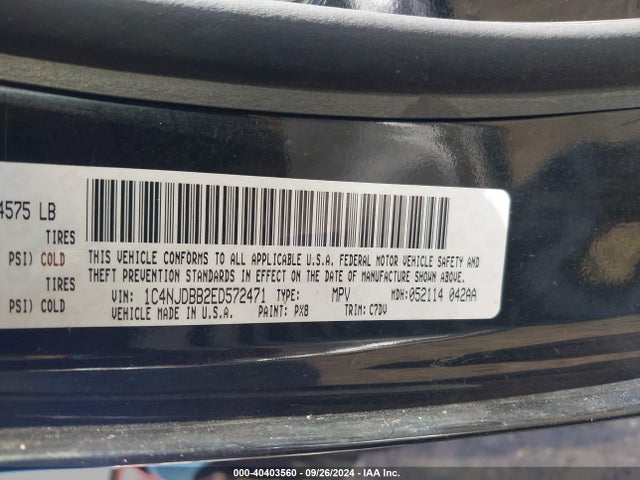 Jeep Compass Sport 2014 1C4NJDBB2ED572471 Image 9