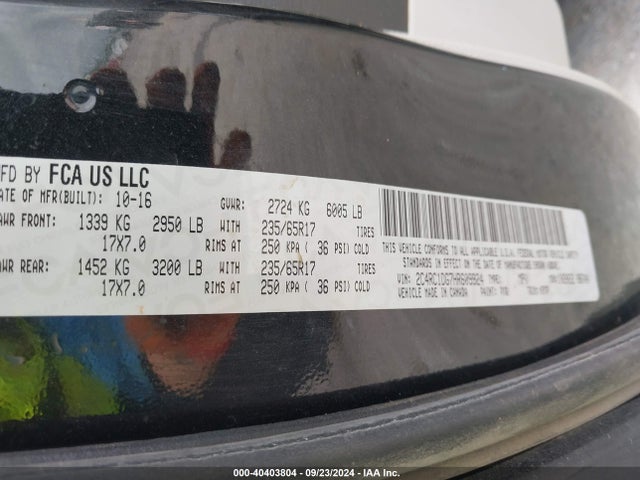 2C4RC1DG7HR609924 Chrysler Pacifica Touring