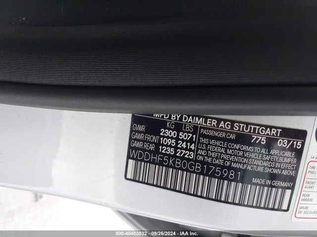 WDDHF5KB0GB175981 Mercedes-Benz E 350