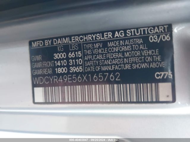 2006 MERCEDES-BENZ G 500 WDCYR49E56X165762 Photo 8