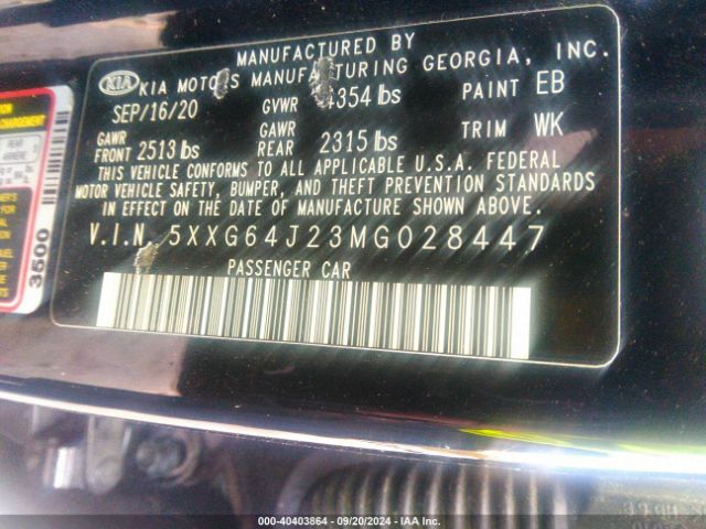 5XXG64J23MG028447 KIA K5 Gt-line