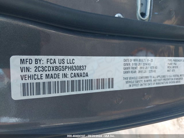 Dodge Charger Sxt 2023 2C3CDXBG5PH630837 Image 9