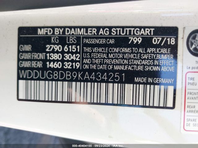 WDDUG8DB9KA434251 Mercedes-Benz S 560