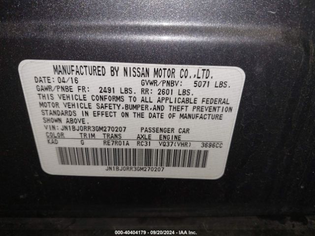 JN1BJ0RR3GM270207 Infiniti QX50