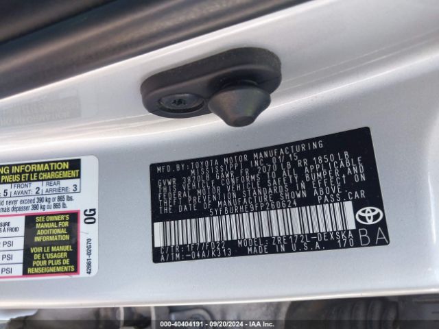 5YFBURHE9FP260624 Toyota Corolla S