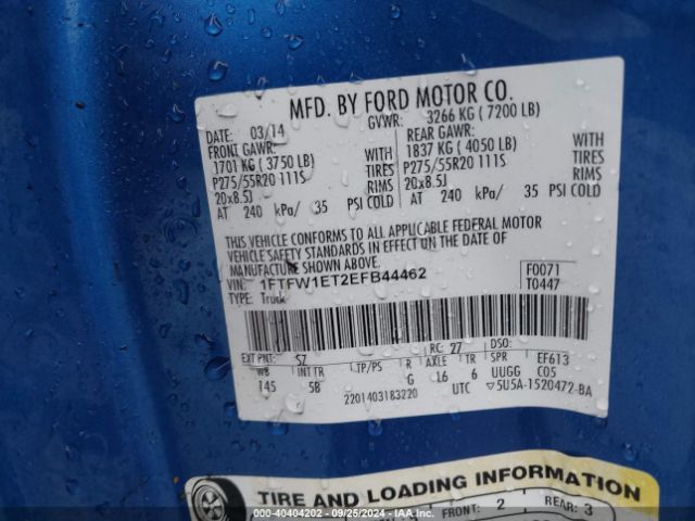 1FTFW1ET2EFB44462 Ford F-150 Fx4