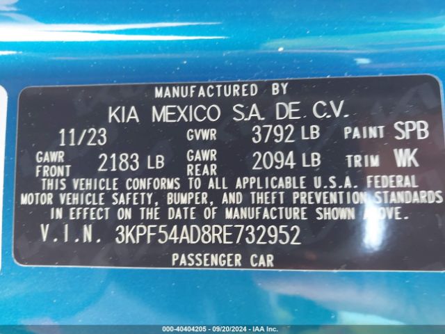 3KPF54AD8RE732952 KIA Forte Gt-line