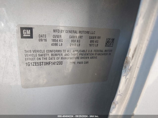 Chevrolet MALIBU 1LT 2017 1G1ZE5ST0HF141200 Image 9