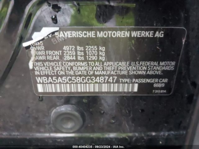 WBA5A5C58GG348747 BMW 528I