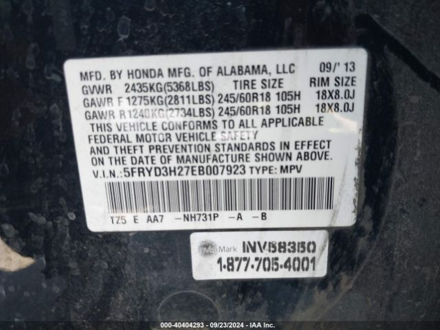 5FRYD3H27EB007923 Acura MDX