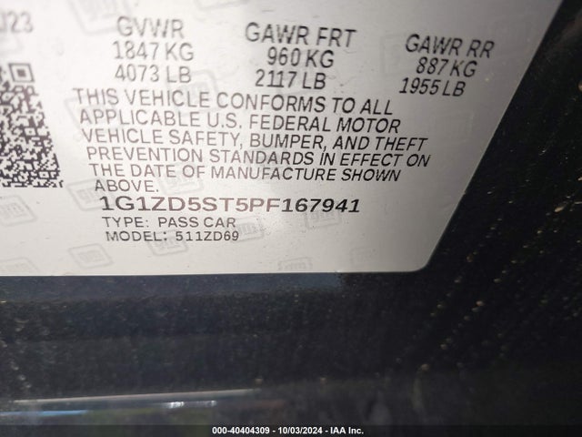 Chevrolet Malibu Fwd 1lt 2023 1G1ZD5ST5PF167941 Image 9