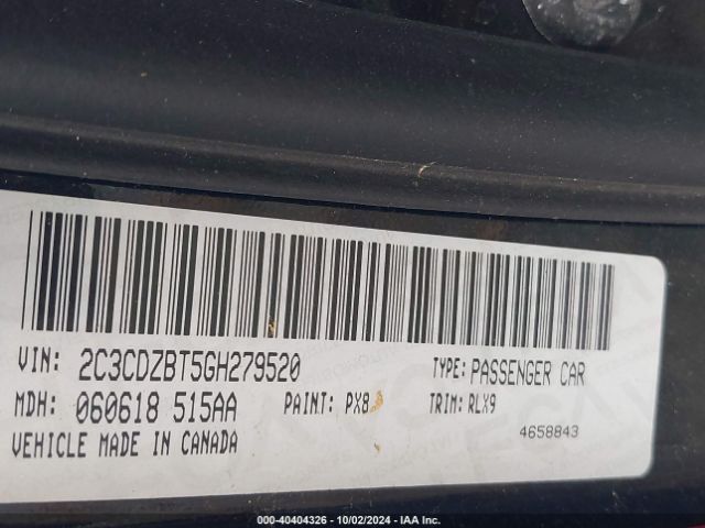 2C3CDZBT5GH279520 Dodge Challenger R/t Plus