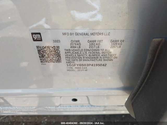1G1FY6S03P4195042 Chevrolet Bolt Euv Fwd Lt