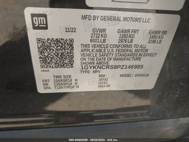 1GYKNCRS8PZ146985 Cadillac Xt5 Fwd Premium Luxury