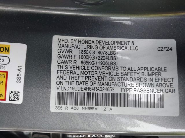 19UDE4H64RA024653 Acura Integra A-spec Technology Package