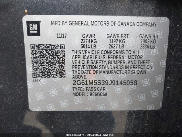2G61M5S39J9145058 Cadillac XTS LUXURY