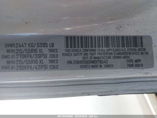 ZFBHRFBBXM6V78543 RAM Promaster City Tradesman Slt