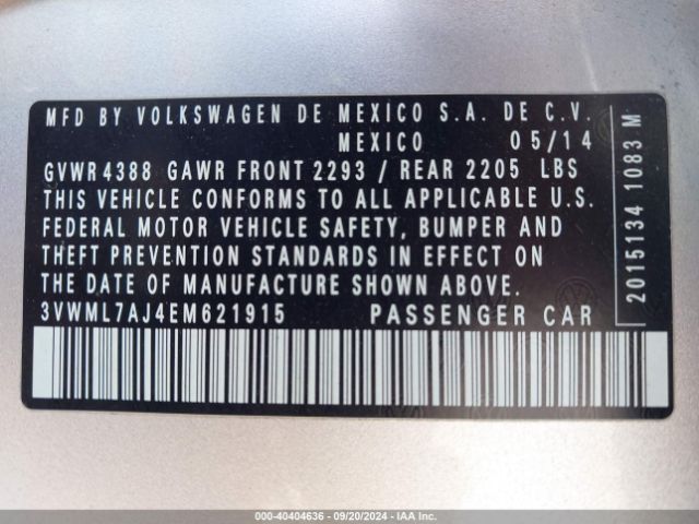 3VWML7AJ4EM621915 Volkswagen Jetta Sportwagen 2.0l Tdi