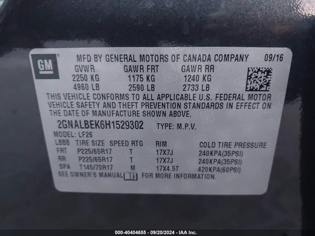 Chevrolet EQUINOX LS 2017 2GNALBEK6H1529302 Image 9
