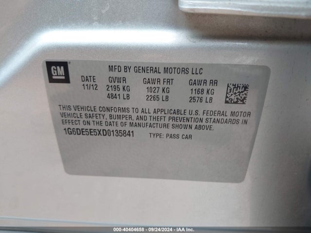 2013 CADILLAC CTS 1G6DE5E5XD0135841 Photo 8