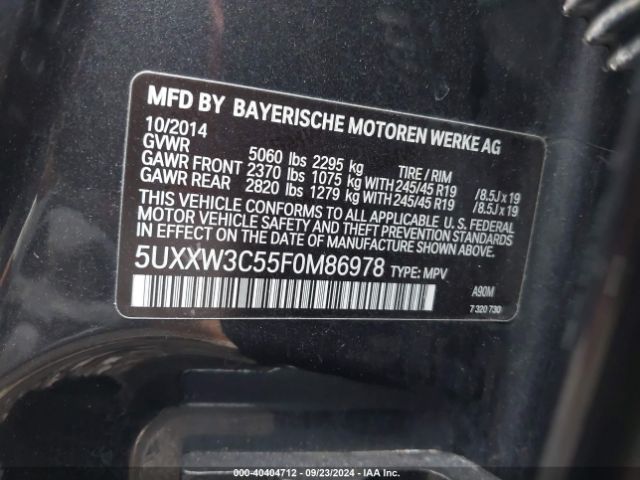 5UXXW3C55F0M86978 BMW X4 Xdrive28i