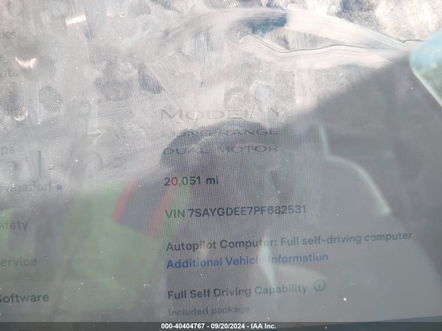2023 TESLA MODEL Y 7SAYGDEE7PF682531 Photo 6