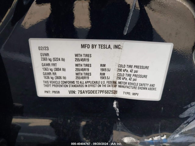 2023 TESLA MODEL Y 7SAYGDEE7PF682531 Photo 8