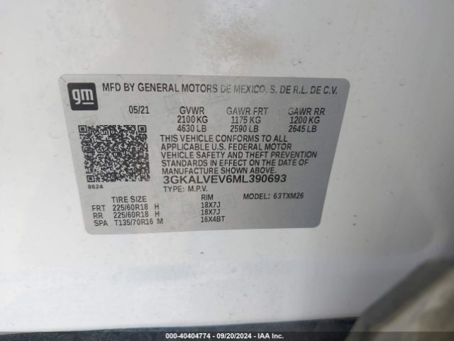 3GKALVEV6ML390693 GMC Terrain Awd Slt